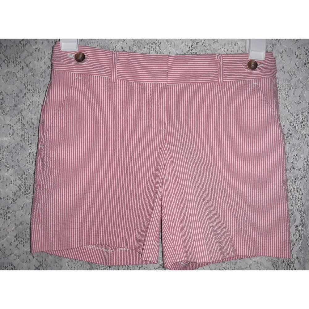 Ann Taylor 00 Striped Seersucker Stretchy Casual Shorts Sz 00 - Picture 5 of 5